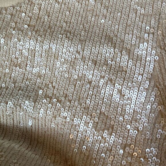 Generation Love Donna Sequin Mini Short Sleeve Dress Size M in Shell/Cream - Picture 3 of 7